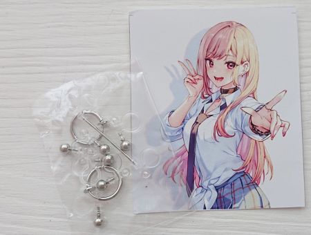 Косплей My Dress Up Darling, набор для иммитации пирсинга Марин, серьги-клипсы №0043