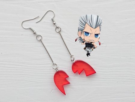 Серьги Половинки сердца ДжоДжо Jojo's Bizarre Adventure  №0046 , 1 пара