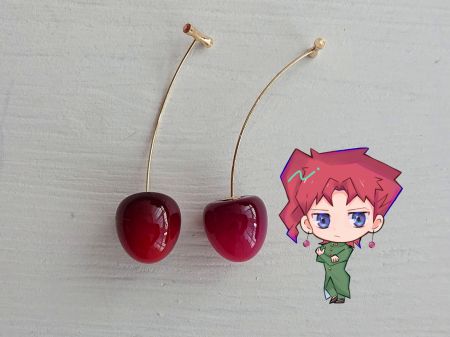 Сережки Вишні темні омбре ДжоДжо Jojo's Bizarre Adventure №0032 , 1 пара