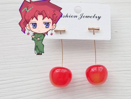 Серьги Вишни светлые ДжоДжо Jojo's Bizarre Adventure  №0033 , 1 пара