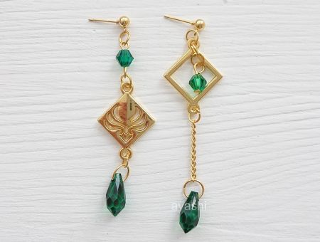 Сережки Анемо Genshin Impact №0026 (швензи гвоздики), 1 пара