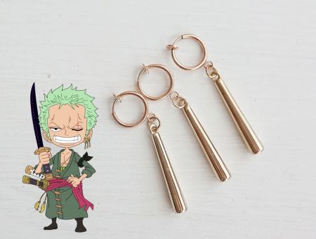 Клипсы Зоро One Piece №0058 золотой цвет, 3 шт для косплея