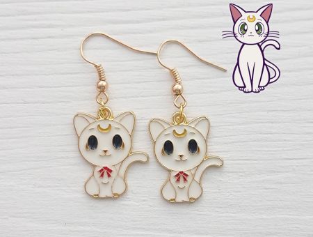 №0038 Серьги-гачки Сейлор мун Артеміс Sailor Moon 1 пара