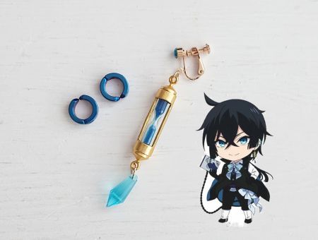 Серьга-клипса  и 2 клипсы Ванітас Vanitas no Carte №0053 (золото и синий)