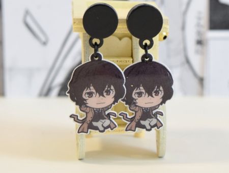 Серьги-гвоздики 0001 Bungou  Stray Dogs Дазай , акриловые 1 пара