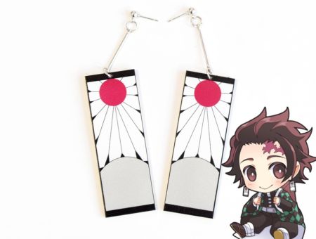 Сережки Танджиро Камадо Клинок, що розсікає демонів №0009-1 Kimetsu no Yaiba, Demon Slayer, 1 пара