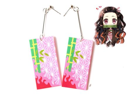 Сережки Незуко Камада Клинок, що розсікає демонів №0009-4 Kimetsu no Yaiba, Demon Slayer (швензи цвяхи), 1 пара