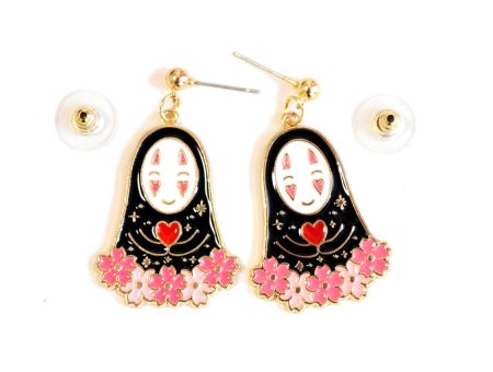 Сережки-цвяхи №0007 Studio Ghibli Spirited Away Каонасі з сердечком 1 пара