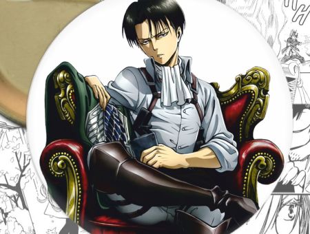 Значок Атака Титанов Леви аниме Attack on Titan 000609