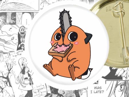 Круглый значок Почита Человек-бензопила Chainsaw Man 44-004241