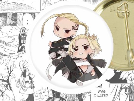 Значок Майкі та Дракен Tokyo Revengers 44-003881 Круглий