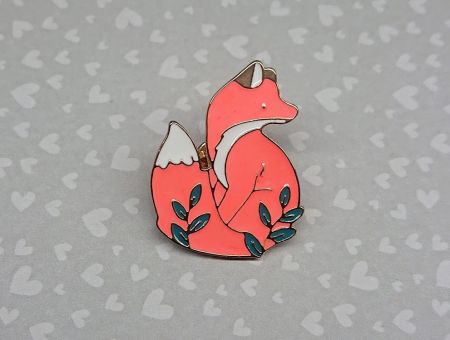 Значок фігурний з застібкою-піном Лис ПІН-0007-50