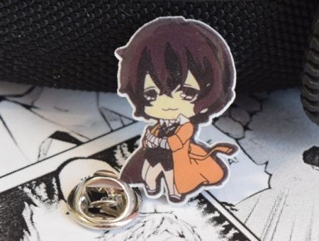 ПИН-0004-12 Значок Bungou Stray Dogs Дазай, фигурный застежкой-пином