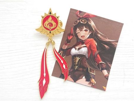 Значок Genhsin Impact Геншин Імпакт Око бога Ембер фігурний з застібкою-піном ПИН-0012-12