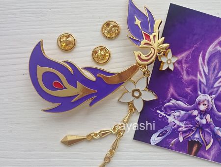 Значок Genhsin Impact Геншин Імпакт Ке Цин пір'їнка фігурний з застібкою-піном ПИН-0012-13