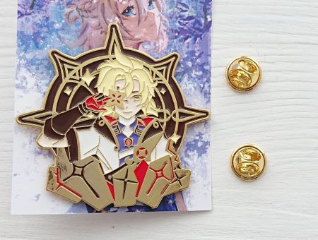 Значок Genhsin Impact Геншин Імпакт Альбедо фігурний з застібкою-піном ПИН-0012-18