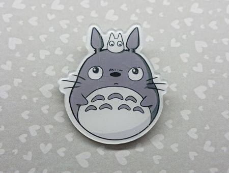 Значок акриловий фігурний Totoro БУЛ-0014-02 тоторо сірий