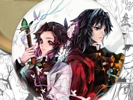 Значок Гію Томіока та Шинобу Кочо Demon Slayer 000589 