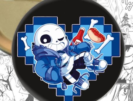 Круглый значок Sans Undertale 001023 