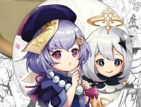 Значок Геншин Імпакт Ци Ци та Паймон Genshin Impact 001201