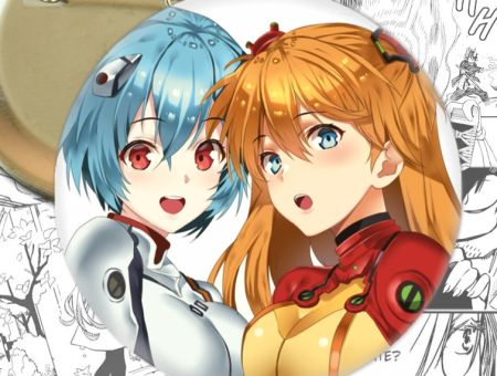 Значок аниме Evangelion Рей и Аска 002036