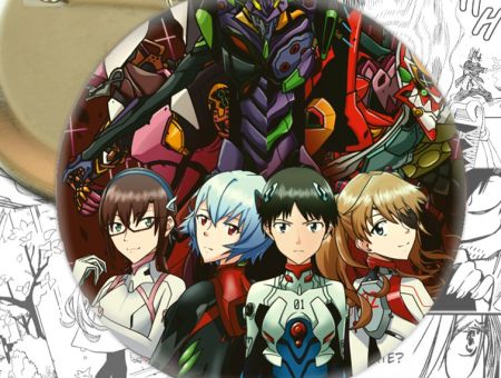 Значок аниме Evangelion Синдзи Икари, Рей , Аска и Мари 002064
