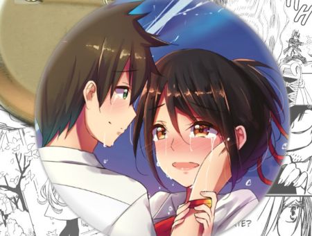 Значок Твое имя Your Name Мицуха Миямидзу , Таки Татибана 002113