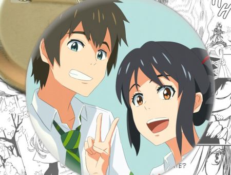 Значок Твое имя Your Name Мицуха Миямидзу , Таки Татибана 002115