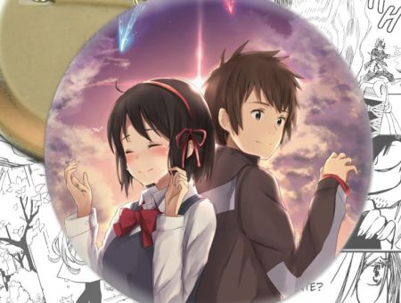 Значок Твое имя Your Name Мицуха Миямидзу , Таки Татибана 002118