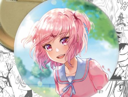 круглый значок Нацуки Doki Doki Literature Club! 002667 
