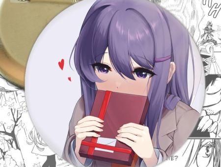 круглый значок Юри Doki Doki Literature Club! 002678 