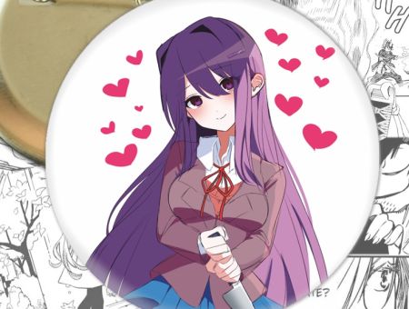 круглый значок Юри Doki Doki Literature Club! 002679 