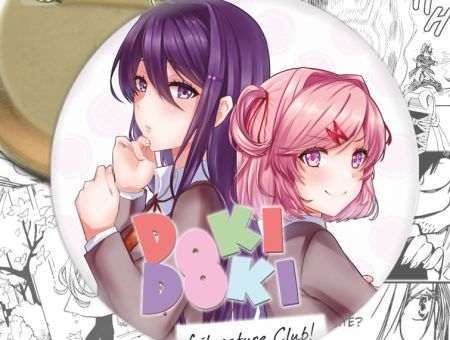 круглый значок Юри и Нацуки Doki Doki Literature Club! 002680 