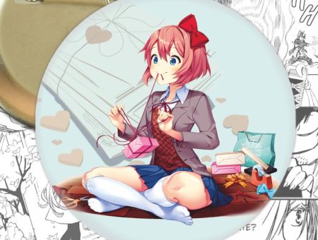 круглый значок Саёри Doki Doki Literature Club! 002684 