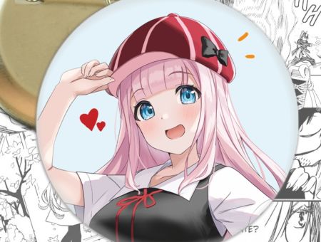 круглый значок Чика Фудживара Kaguya-sama: Love Is War 002690 