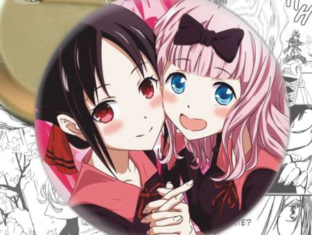 круглый значок Синомия и Чика Kaguya-sama: Love Is War 002709 