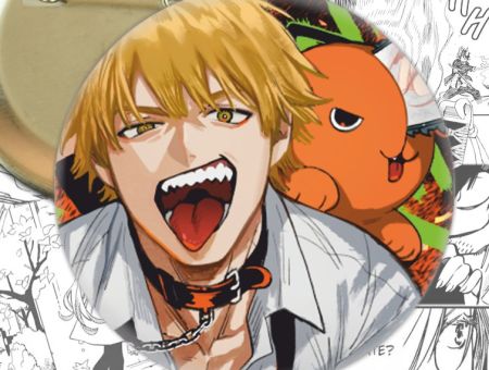 Значок Людина-бензопила Chainsaw Man 002812 Круглий