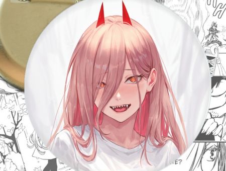 Значок Людина-бензопила Chainsaw Man 002813 Круглий