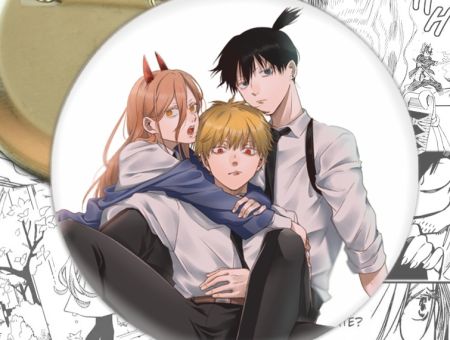 Значок Людина-бензопила Chainsaw Man 002820 Круглий