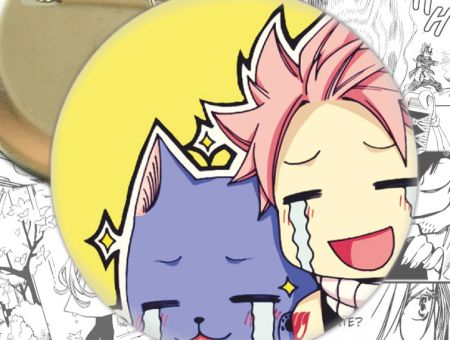 круглый значок Нацу и Хэппи Хвост Феи Fairy Tail  002957 