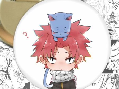 круглый значок Нацу и Хэппи Хвост Феи Fairy Tail  002959 
