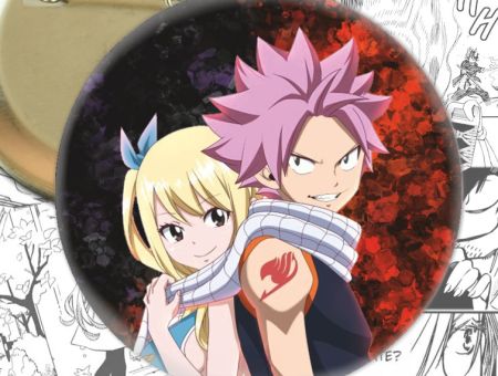 круглый значок Нацу и Люси Хвост Феи Fairy Tail  002962 