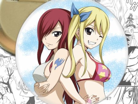 круглый значок Эльза и Люси Хвост Феи Fairy Tail  002964 