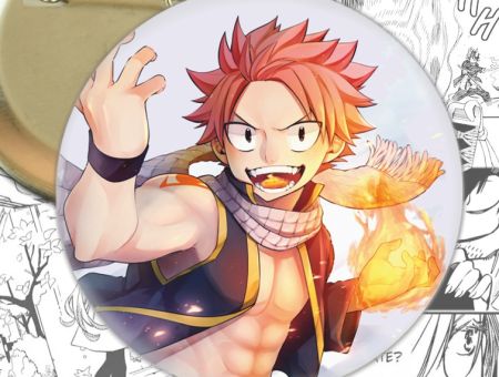 круглый значок Нацу Хвост Феи Fairy Tail  002976 