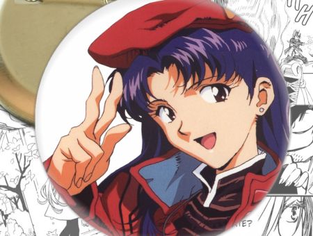 Круглый значок аниме Evangelion Мисато Кацураги 003067