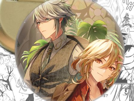 Значок Аль-Хайтам та Кавех Genshin Impact 003076 Круглий