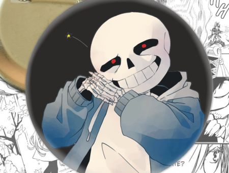 Круглый значок Санс Undertale 003085