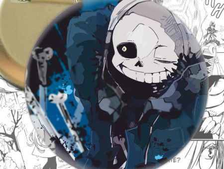Круглый значок Санс Undertale 003092