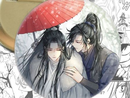 Значок Хаскі та його Вчитель Білий Кіт 003145