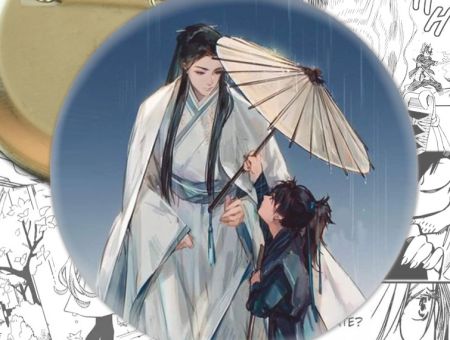 Значок Хаскі та його Вчитель Білий Кіт 003146